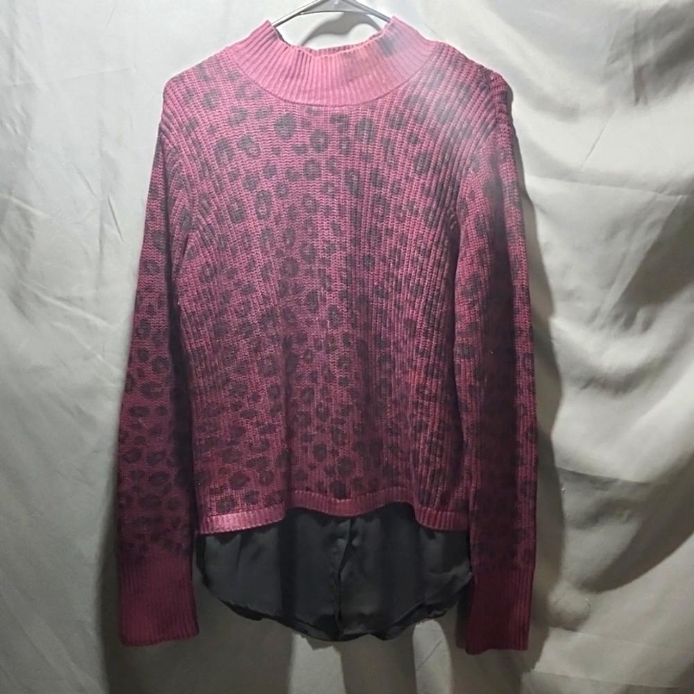 Womens Med Apt 9 Purple & Black Tiger Spots Dress Top